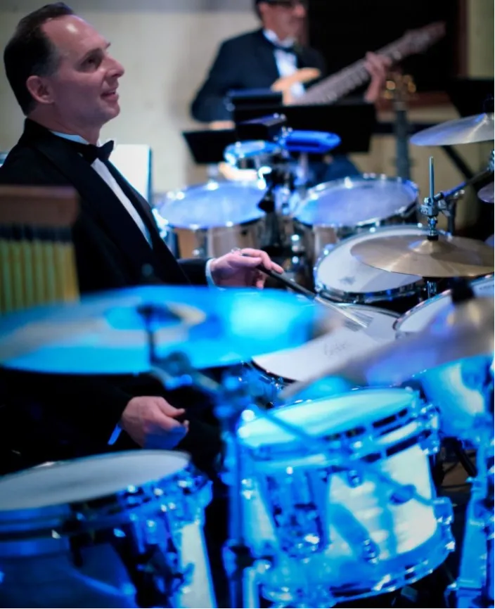 Ken Culmone performing on his drum set