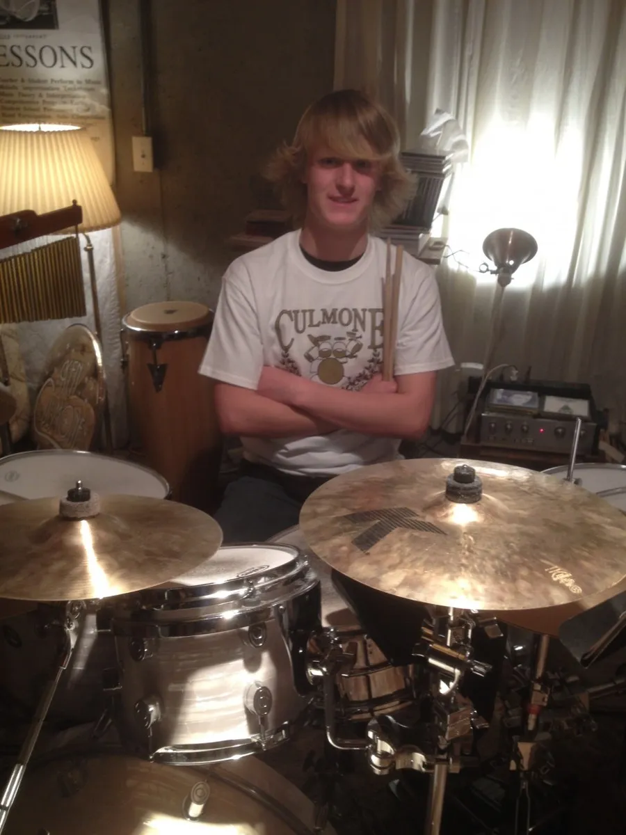 Culmone Percussion student at the drums